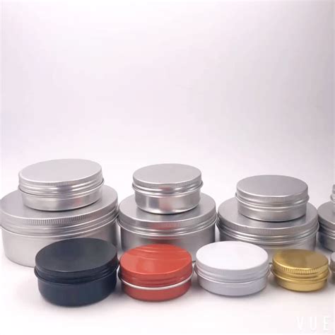 round cream metal aluminum box|Black Aluminum Box Aluminum Can Round Thread Cosmetic .